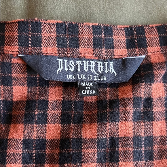 {DISTURBIA} Terra Check Mini Smock Dress US6 - Picture 10 of 13